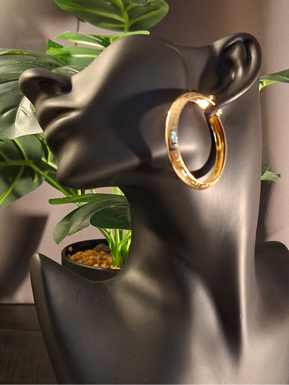 Gold-Filled Greek Key Textured Statement Hoop Earrings